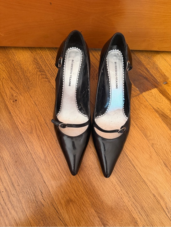 Roberto Vianni Shoes - Roberto Vianni Black Patent Pointed Mary Jane Heels